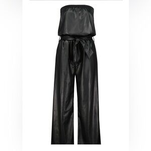 91. NWT Bishop + Young Glam Slam Vegan Leather Jumpsuit, Size Large